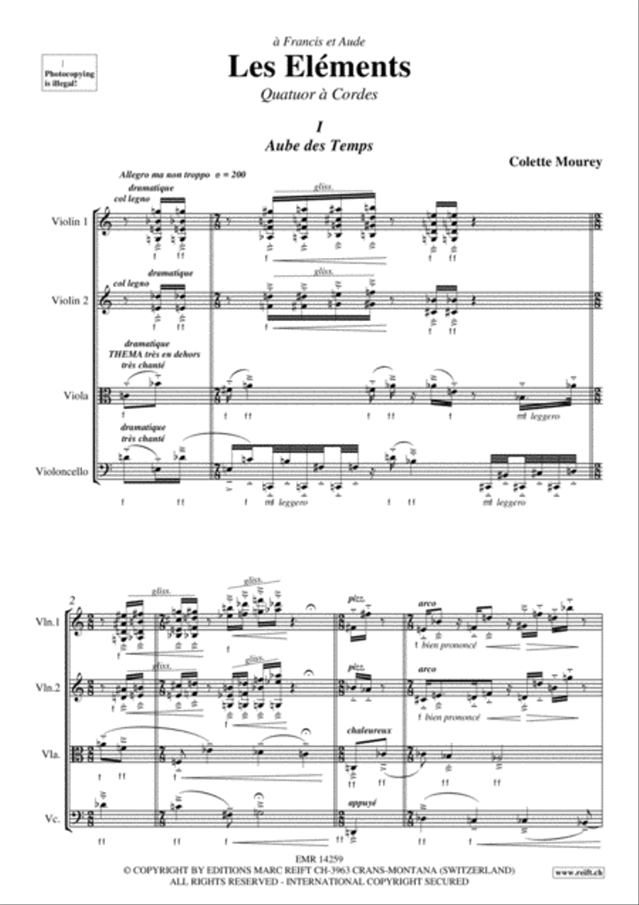 Les Elements Les Elements String Quartet scores gallery preview page 3