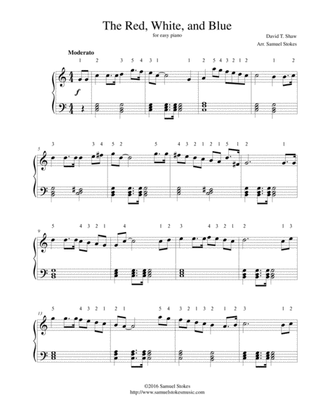 The Red, White, and Blue - for easy piano