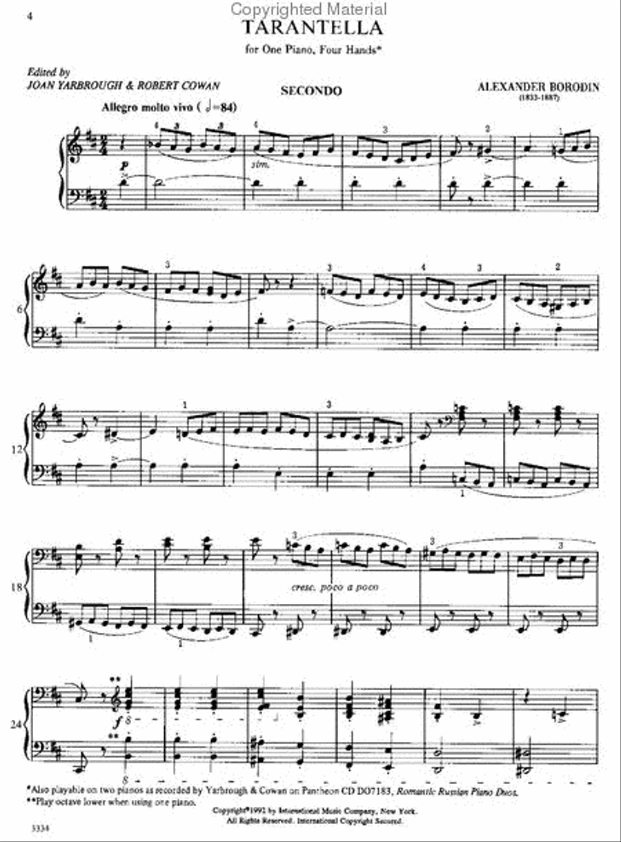Tarantella 1 Piano, 4-Hands scores gallery preview page 2