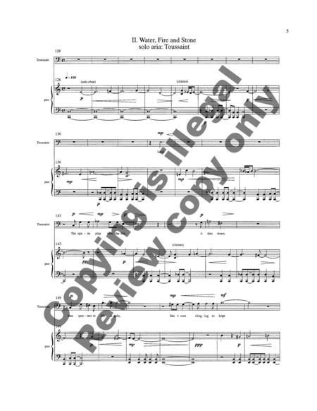 Toussaint Before the Spirits (Piano/Vocal Score)