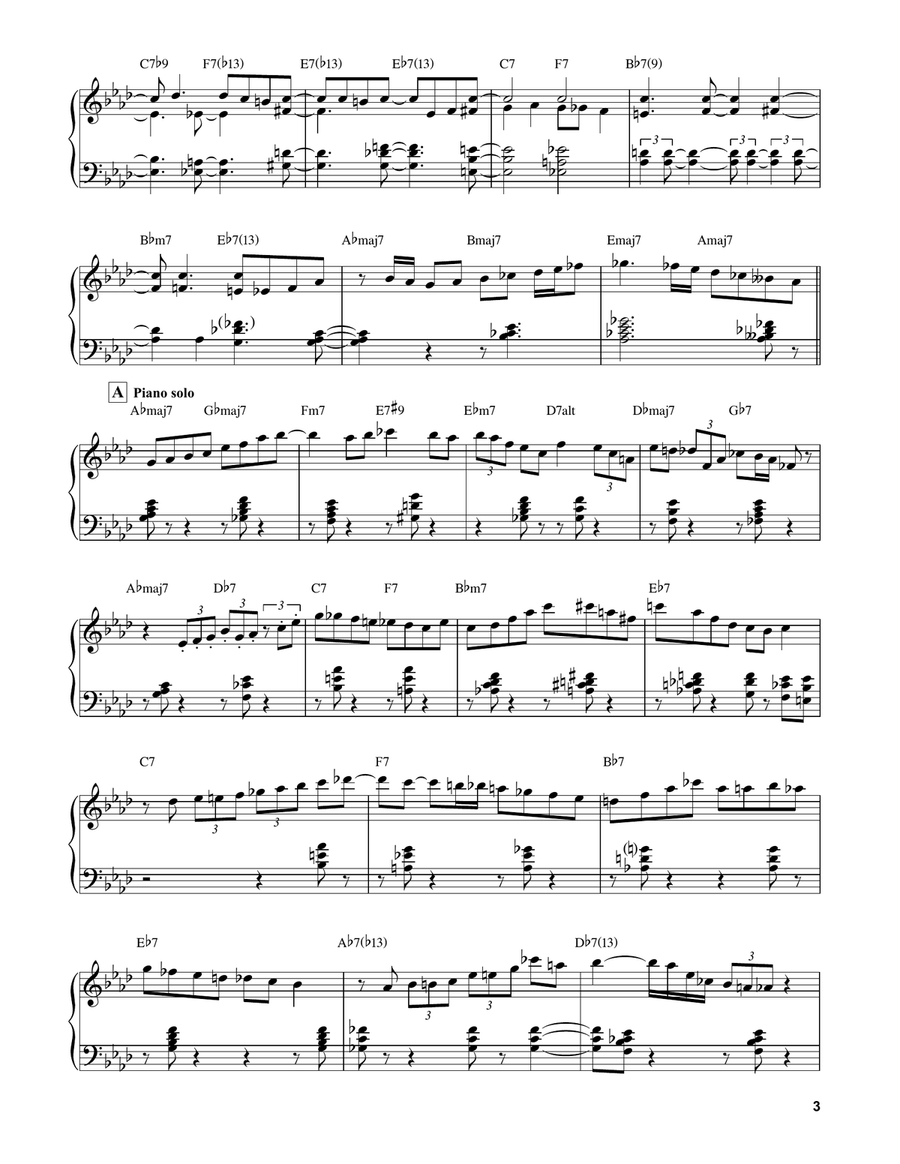 A Sleepin' Bee (from House Of Flowers) Piano Solo scores gallery preview page 3
