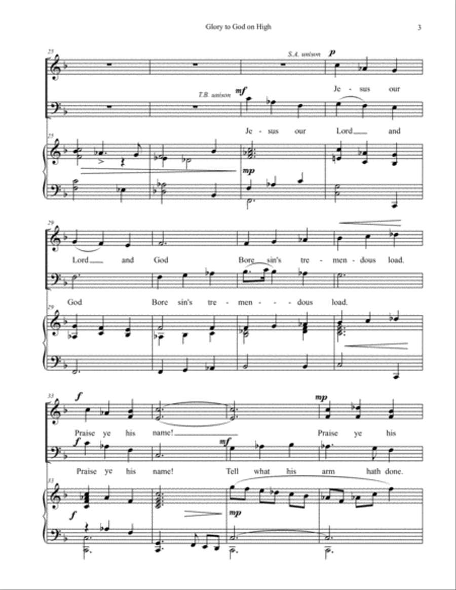Glory to God on High Glory to God on High 4-Part scores gallery preview page 4