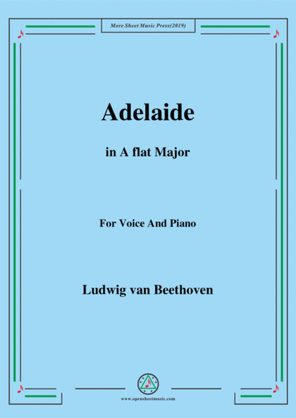 Beethoven-Adelaide in A flat Major，for voice and piano image number null
