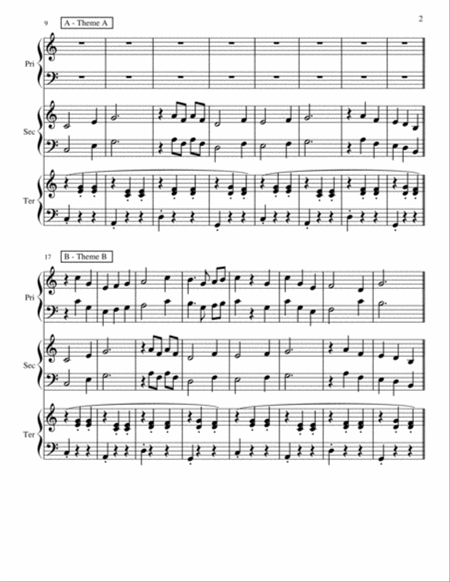 Three on a Little Carousel (One Piano, Six Hands) 1 Piano, 4-Hands scores gallery preview page 3