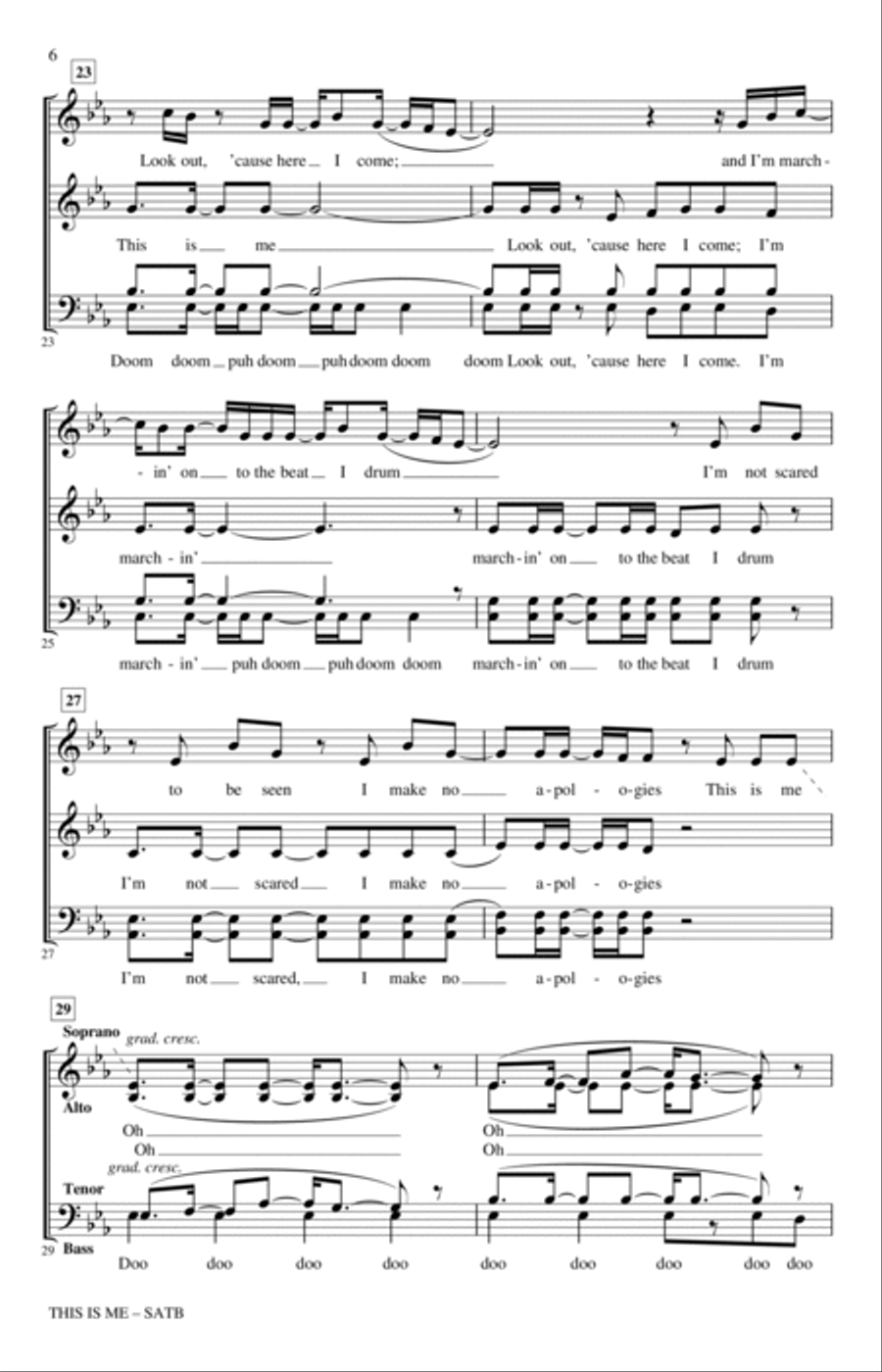 This Is Me (from The Greatest Showman) (arr. Kirby Shaw) 4-Part scores gallery preview page 5