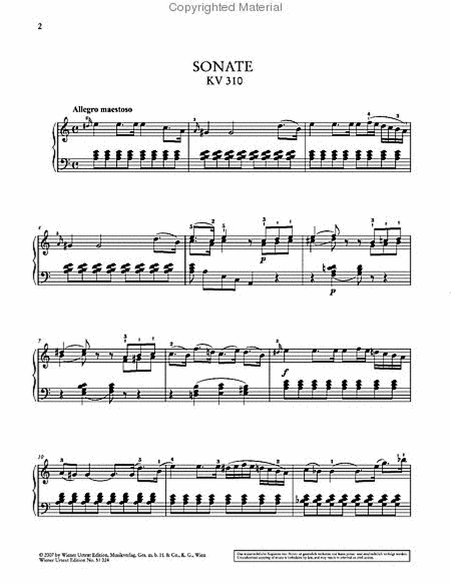 Piano Sonata in A Minor, K 310 (300d)