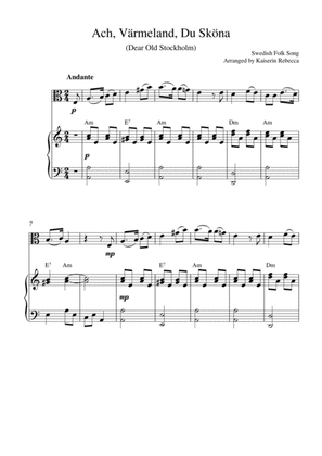 Ach, Värmeland, Du Sköna (Dear Old Stockholm) (viola solo and piano accompaniment)