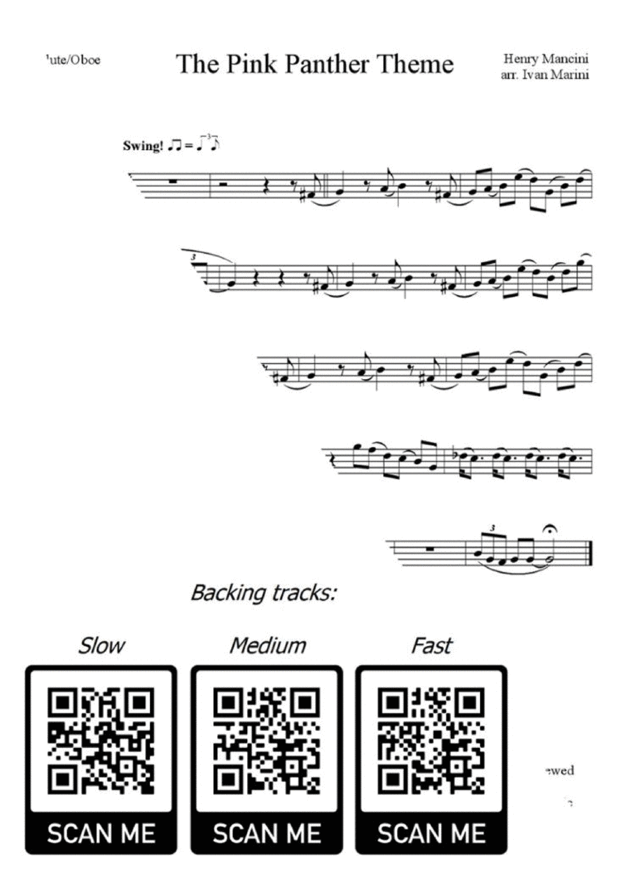 The Pink Panther from THE PINK PANTHER Flute Solo scores gallery preview page 1