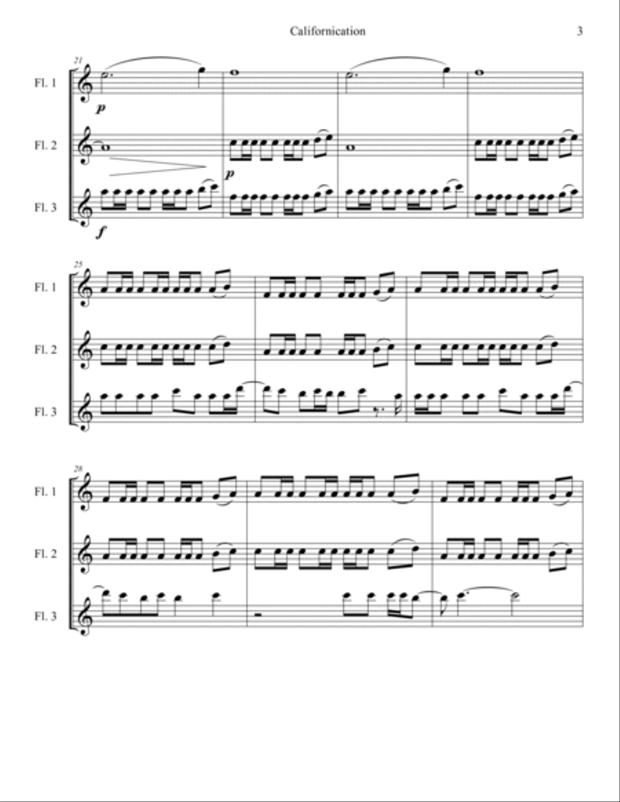 Californication Woodwind Trio scores gallery preview page 3