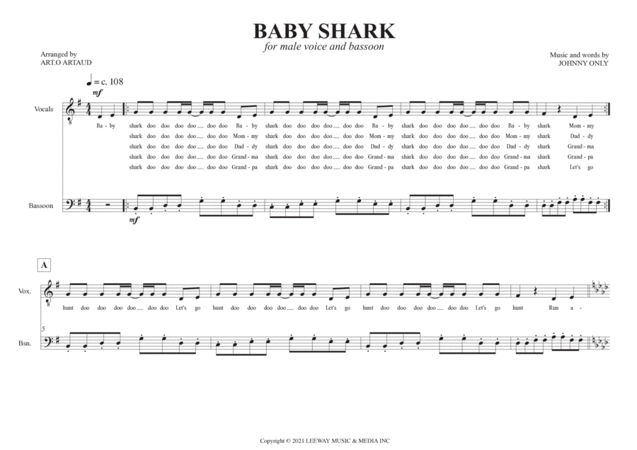 Baby Shark Chamber Music scores gallery preview page 1
