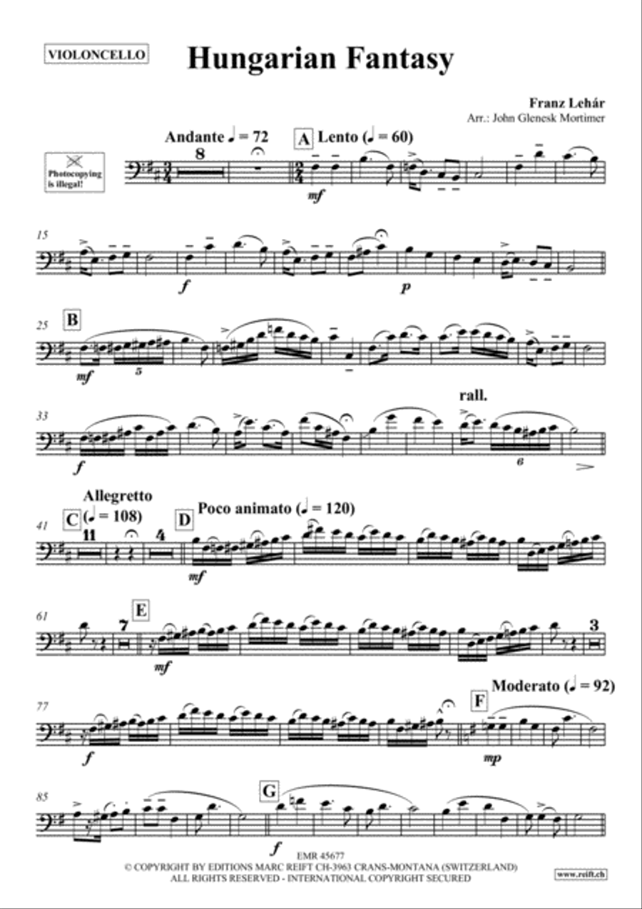 Hungarian Fantasy Piano Accompaniment scores gallery preview page 2