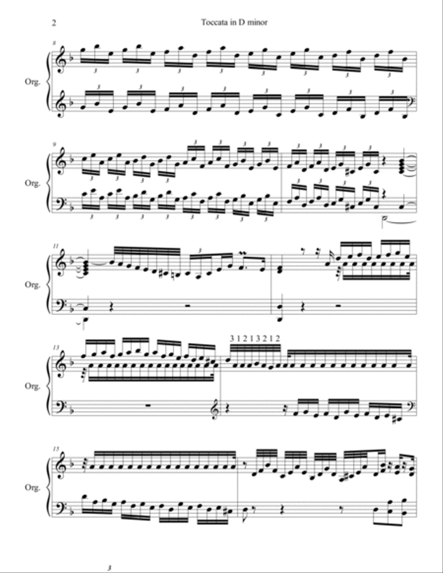 Toccata in D Minor BWV 565 Organ Solo scores gallery preview page 2