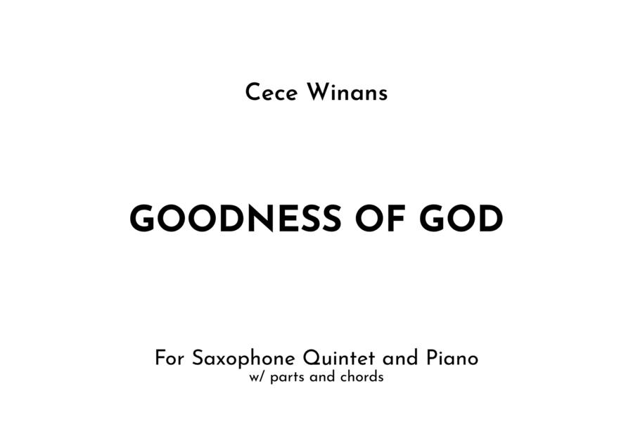 Goodness Of God Goodness Of God Saxophone Quintet scores gallery preview page 1