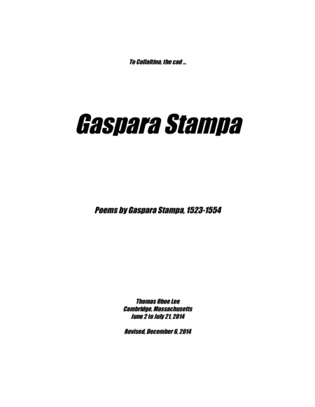 Gaspara Stampa (2014) for soprano and piano image number null