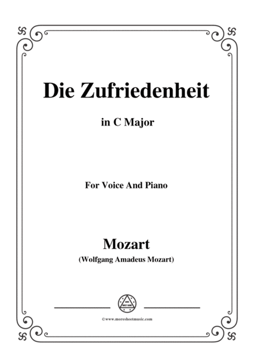Mozart-Die zufriedenheit,in C Major,for Voice and Piano image number null