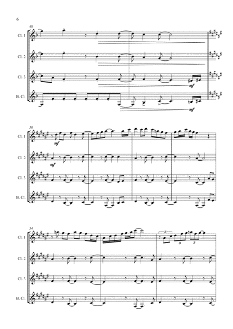 Jump Jump Clarinet Quartet scores gallery preview page 6