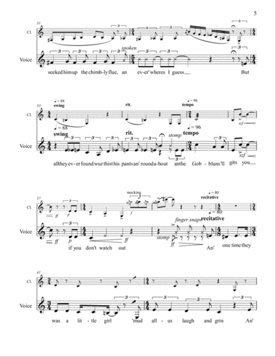 Little Orphant Annie Voice Concert Pitch Voice scores gallery preview page 5