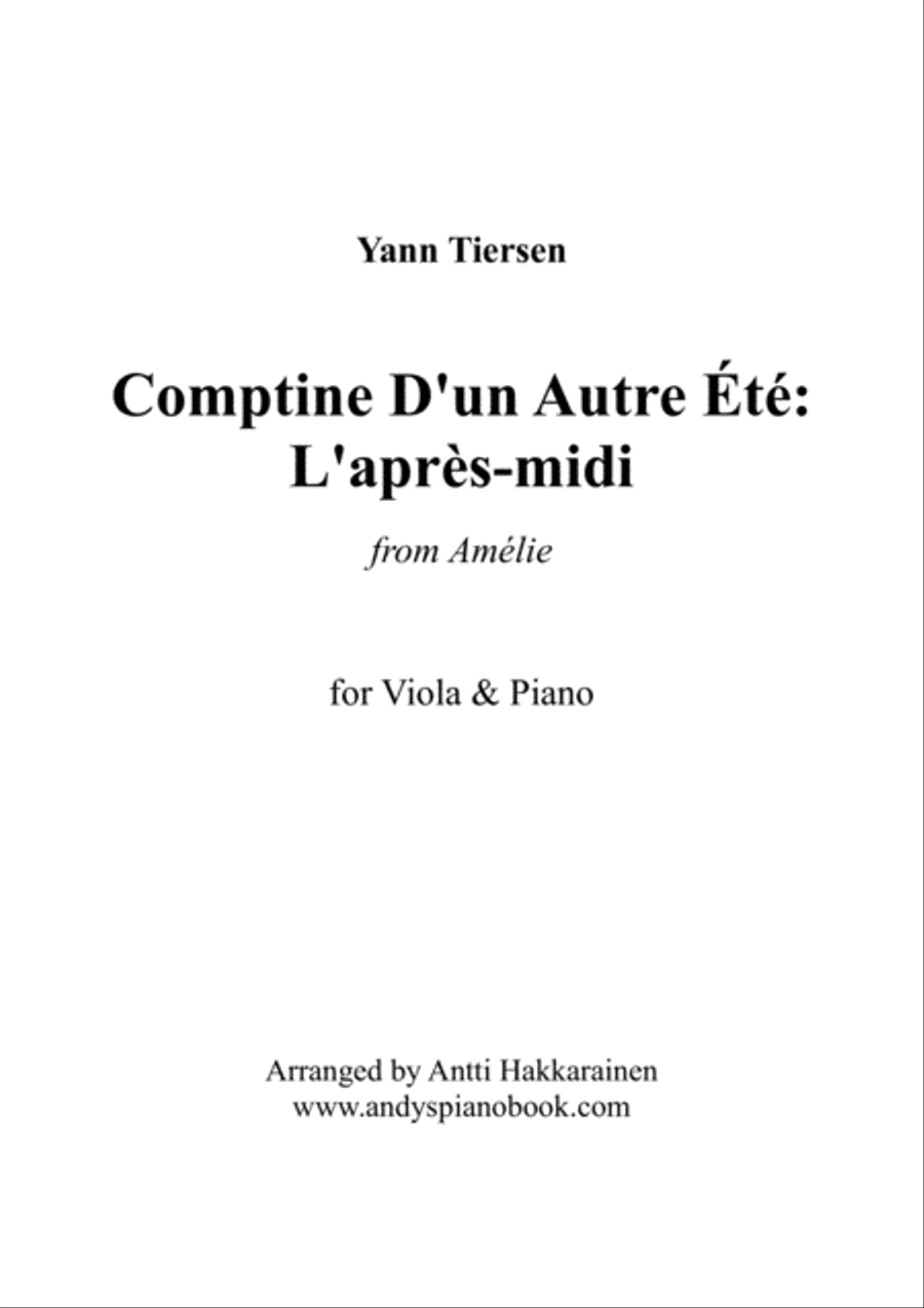 Book cover for Comptine D'un Autre Été: L'après-midi