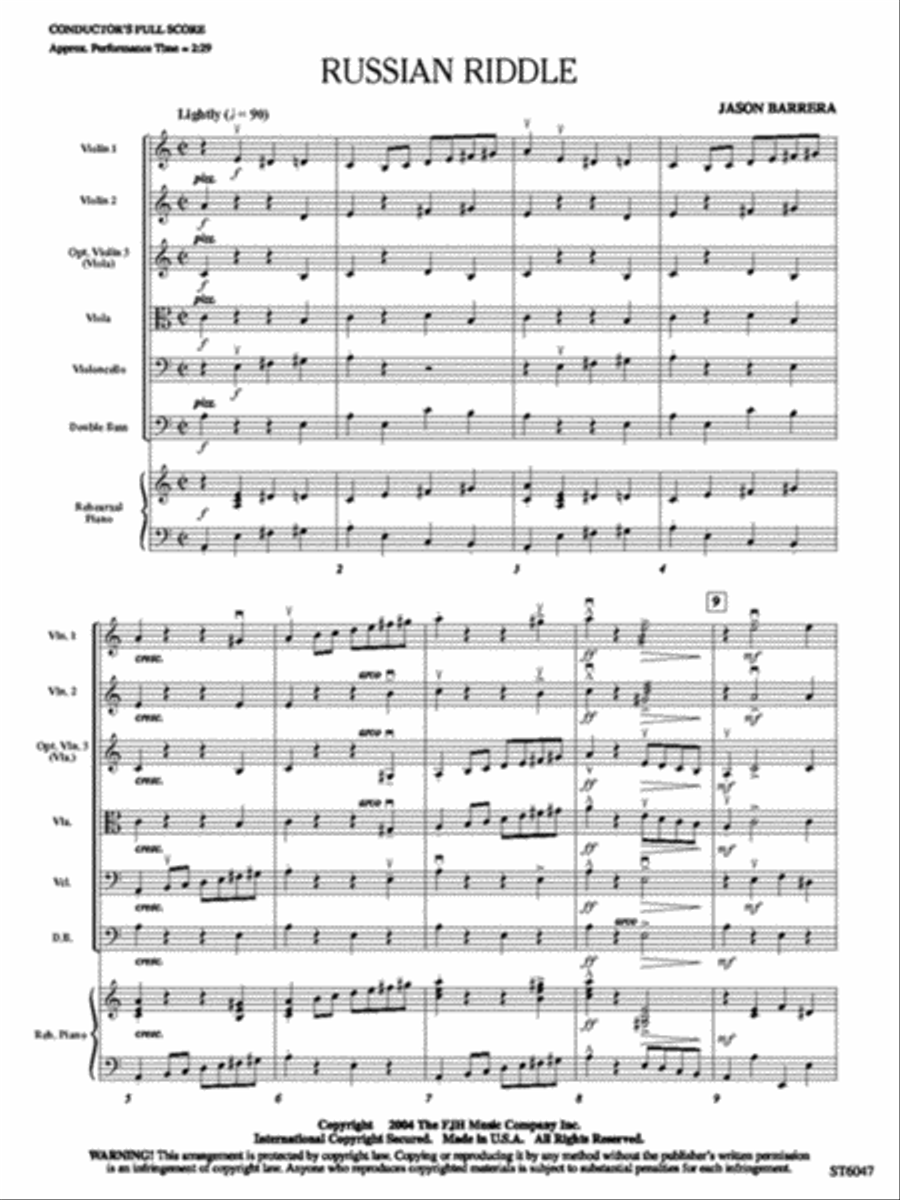 Russian Riddle Russian Riddle String Orchestra scores gallery preview page 2