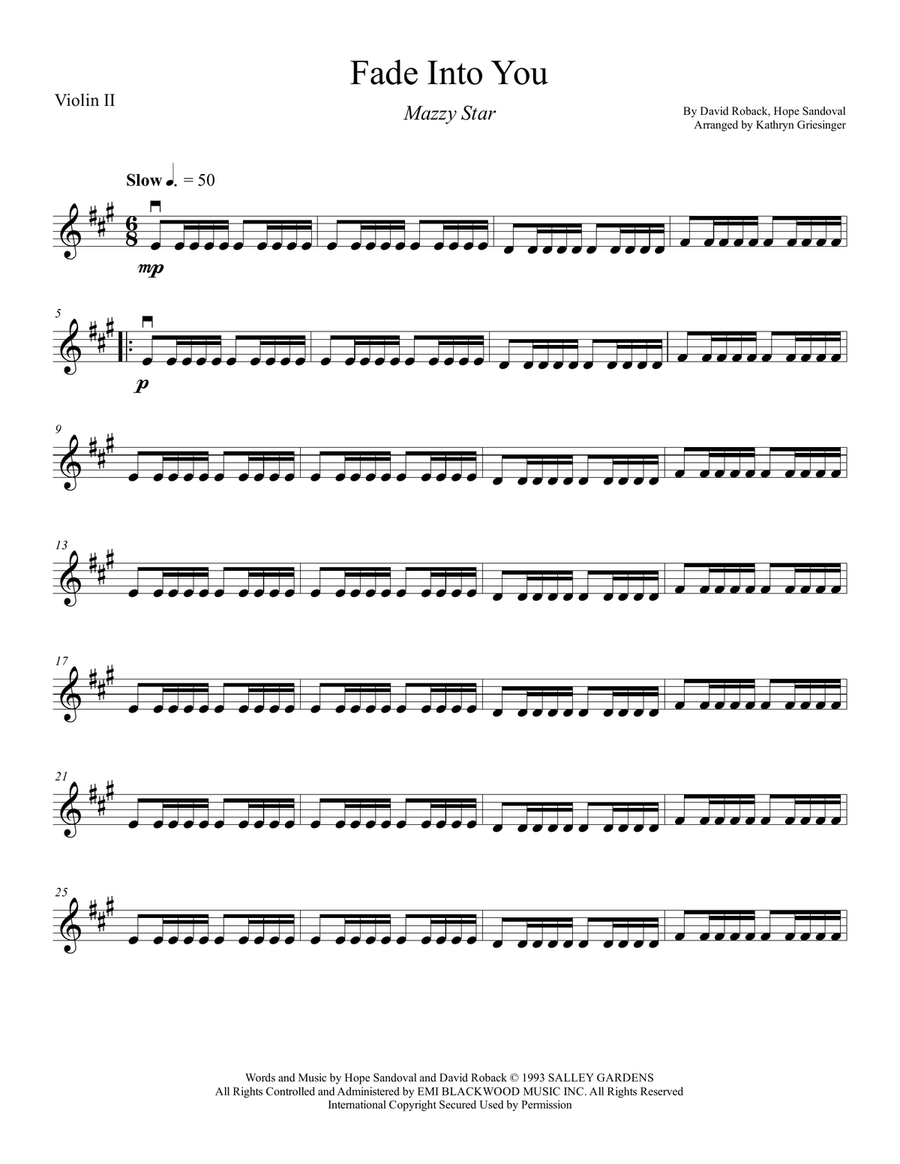 Fade Into You String Quartet scores gallery preview page 2