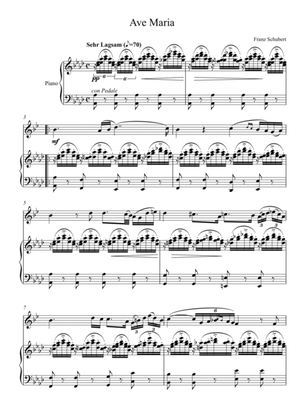 Franz Schubert - Ave Maria (Saxophone Tenor) Ab Key