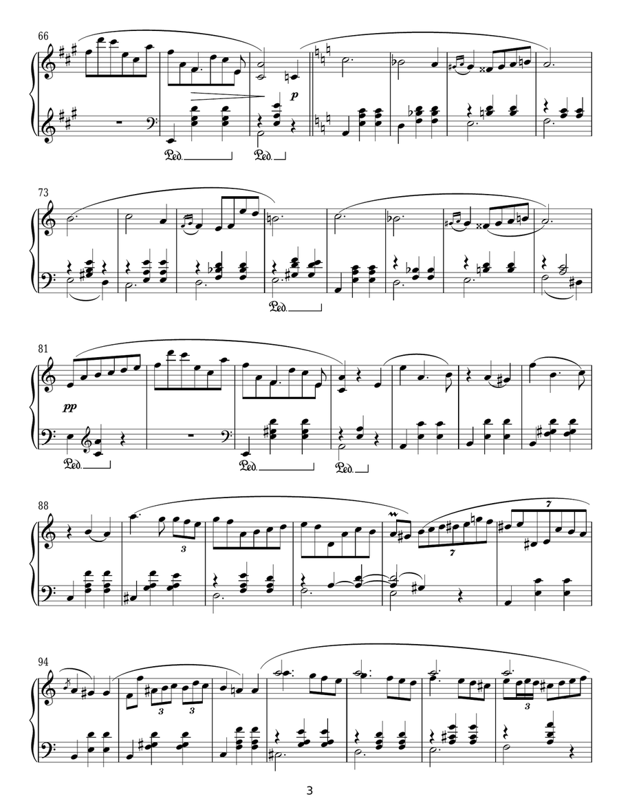 Waltz No. 3 In A Minor, Op. 34, No. 2 Piano Solo scores gallery preview page 3