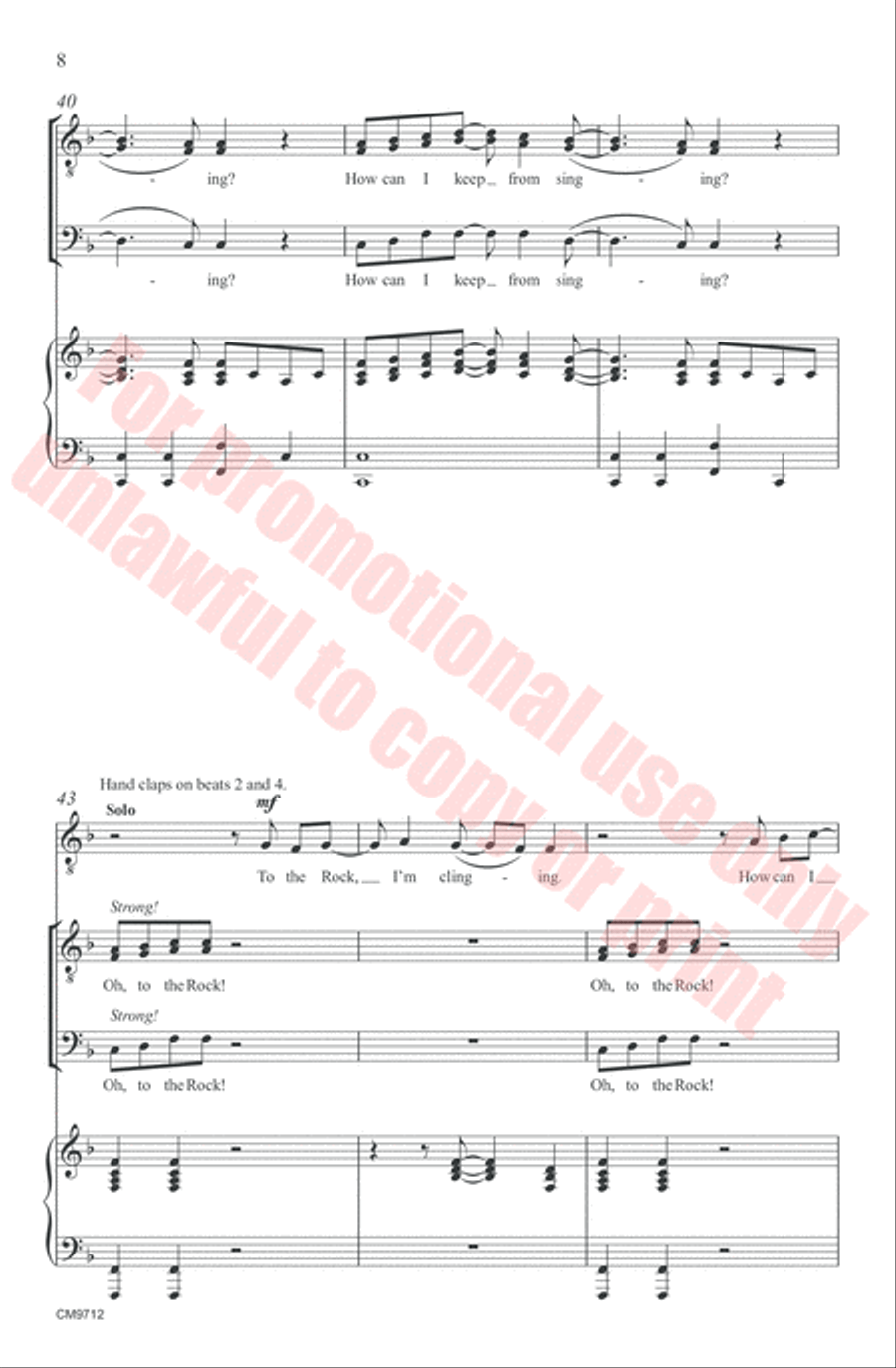 How Can I Keep From Singing? TTB scores gallery preview page 8