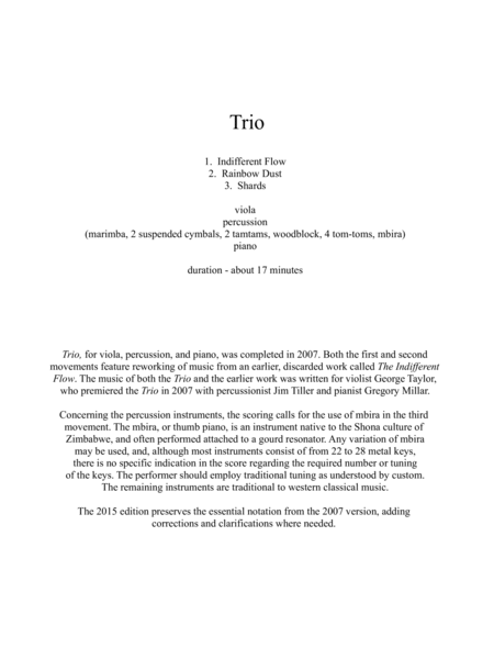 [Liptak] Trio for Viola, Percussion, and Piano