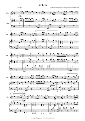 Fur Elise for Oboe and Piano