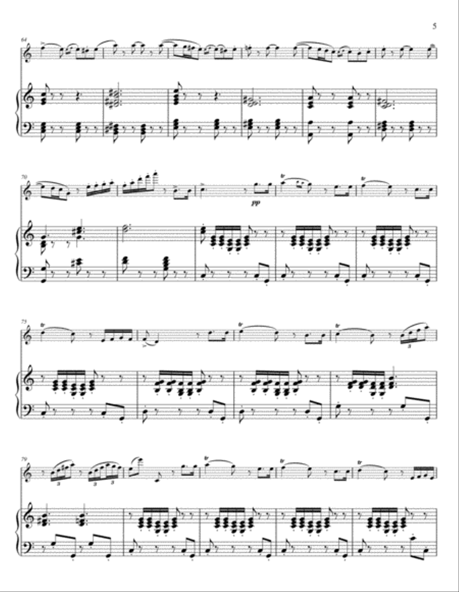 Introduction and Rondo Capriccioso for Flute and Piano Flute Solo scores gallery preview page 5