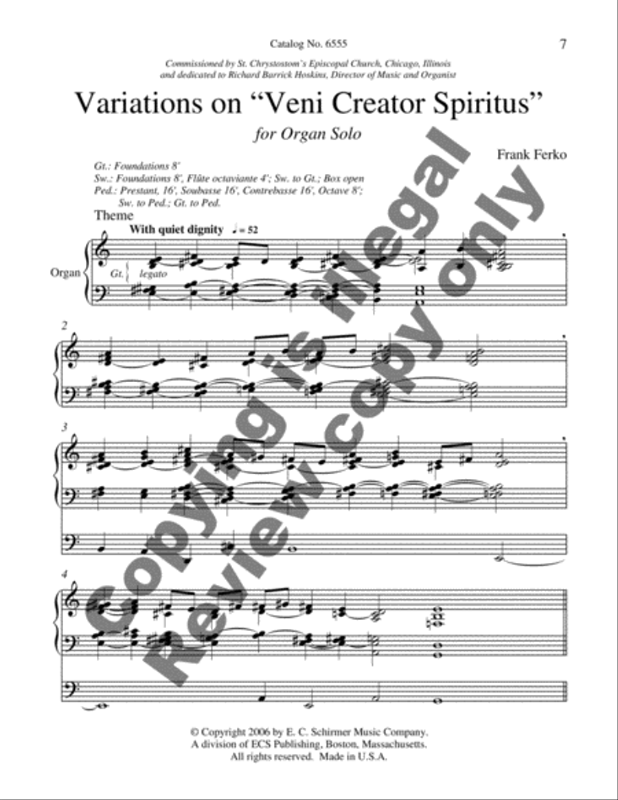 Variations on Veni Creator Spiritus