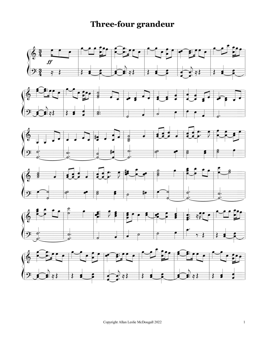 Three-four grandeur Three-four grandeur Organ Solo scores gallery preview page 1