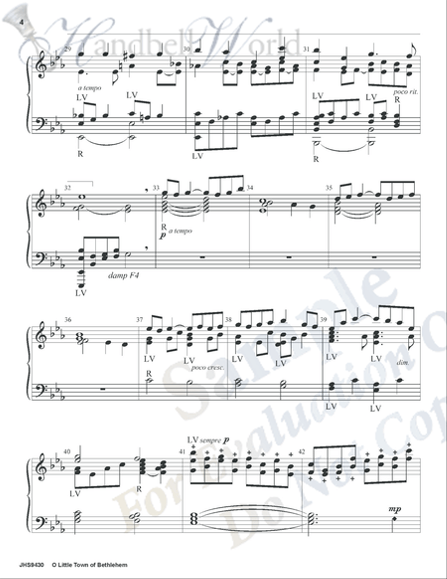 O Little Town of Bethlehem Handbell Choir scores gallery preview page 3
