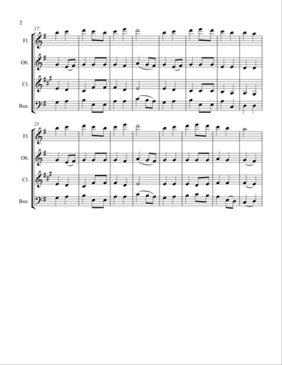 Now Is Born This Divine Christ-Child Woodwind Quartet scores gallery preview page 2