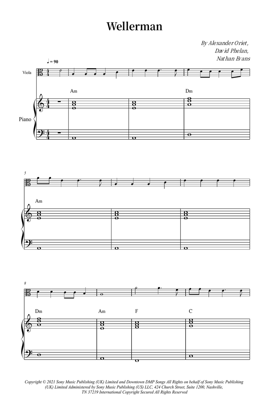 Wellerman Viola scores gallery preview page 1