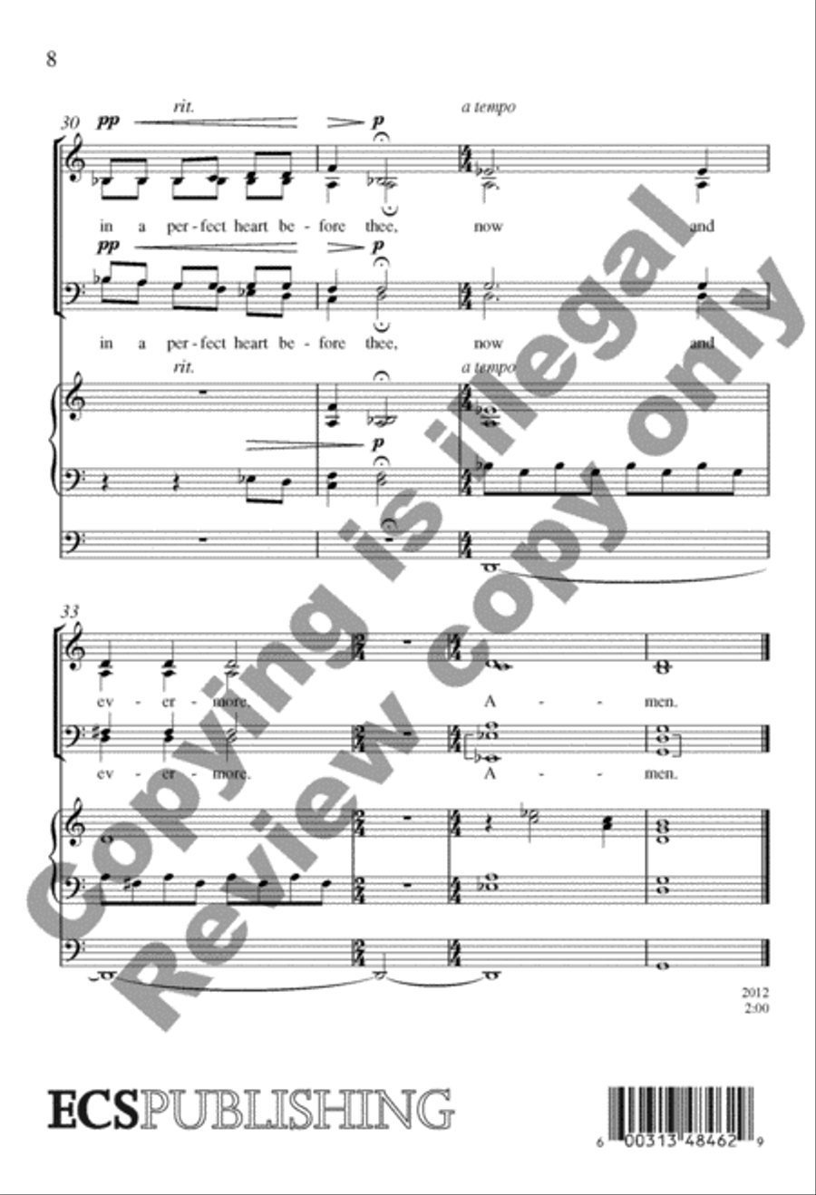 Lord, For Thy Tender Mercy's Sake 4-Part scores gallery preview page 15