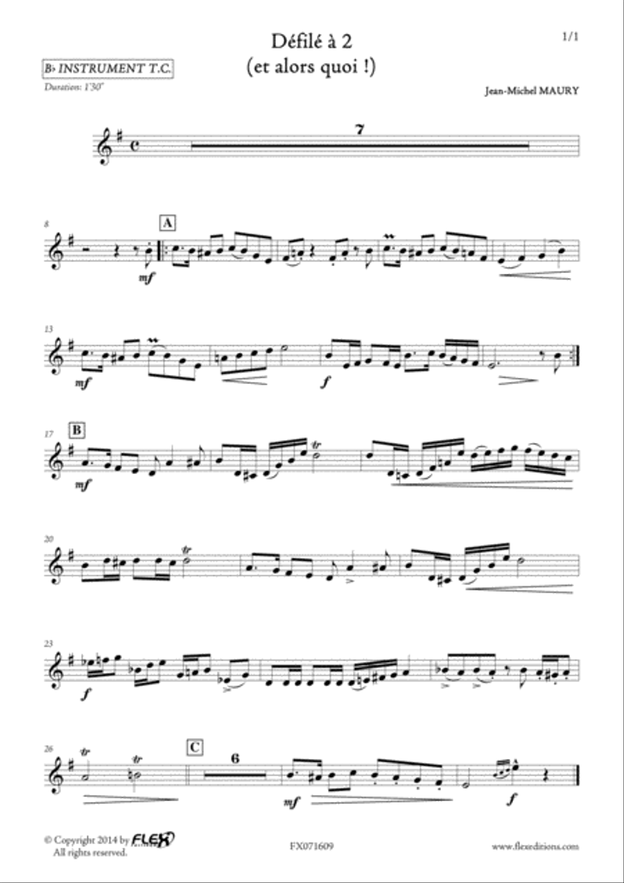 Defile a 2 Bass Clarinet scores gallery preview page 5