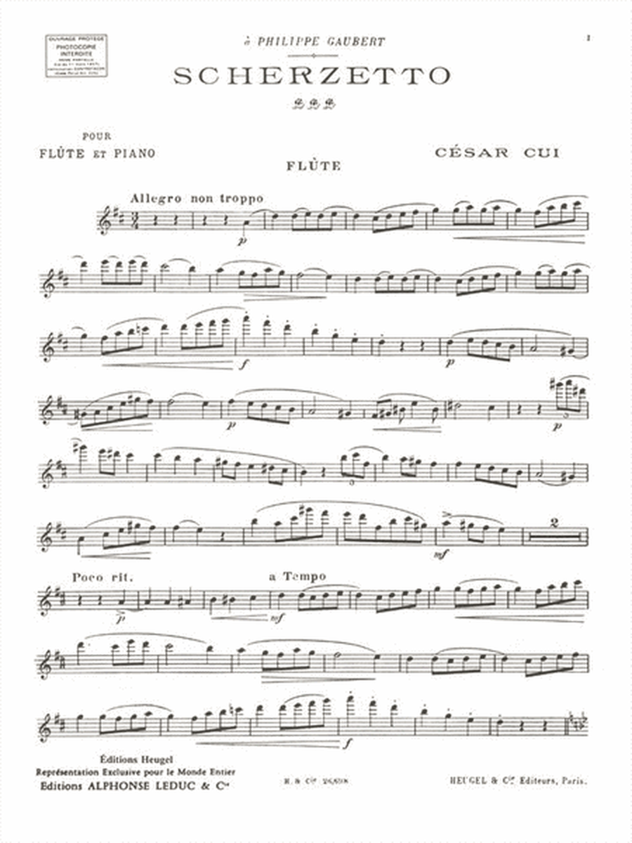 Scherzetto, For Flute And Piano