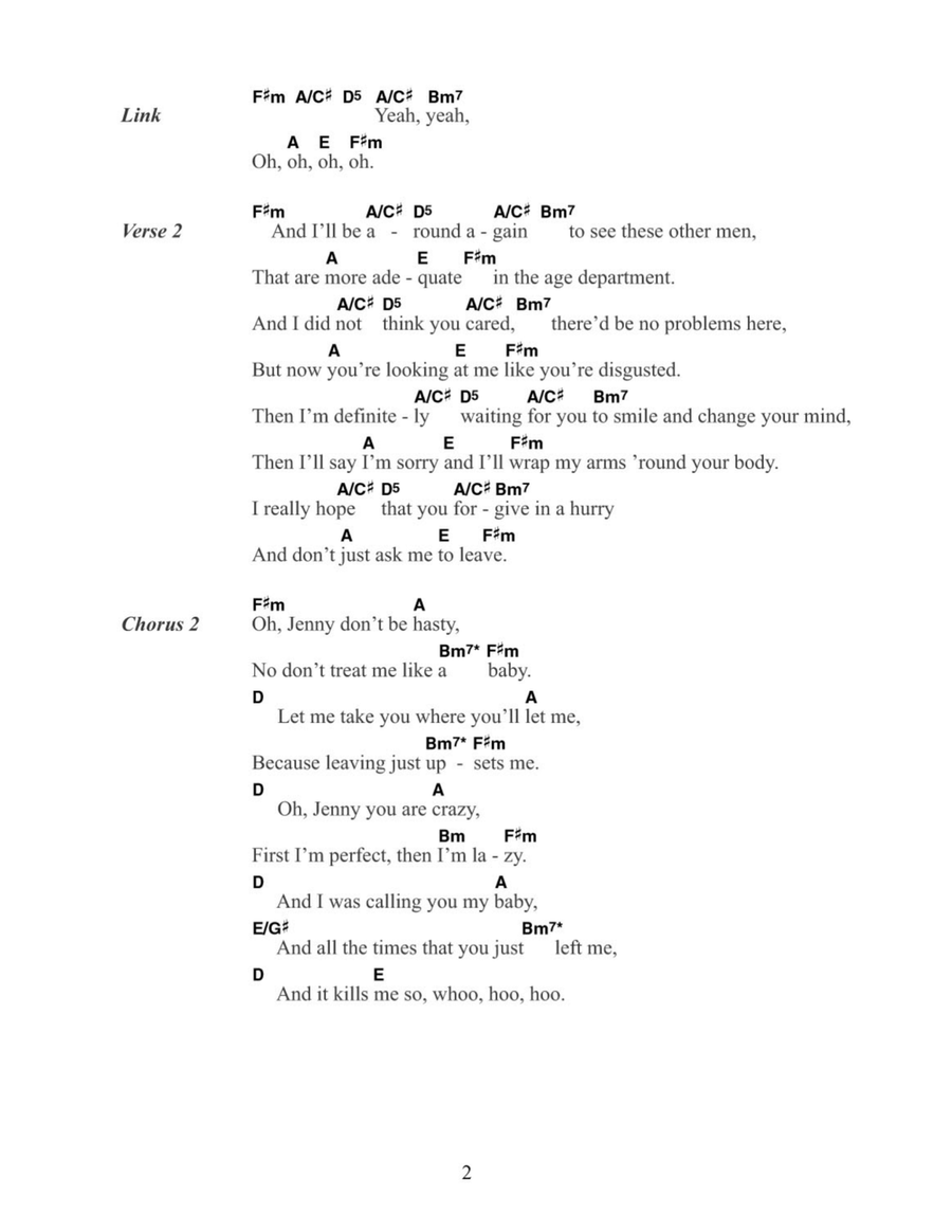 Jenny Don't Be Hasty Acoustic Guitar scores gallery preview page 2