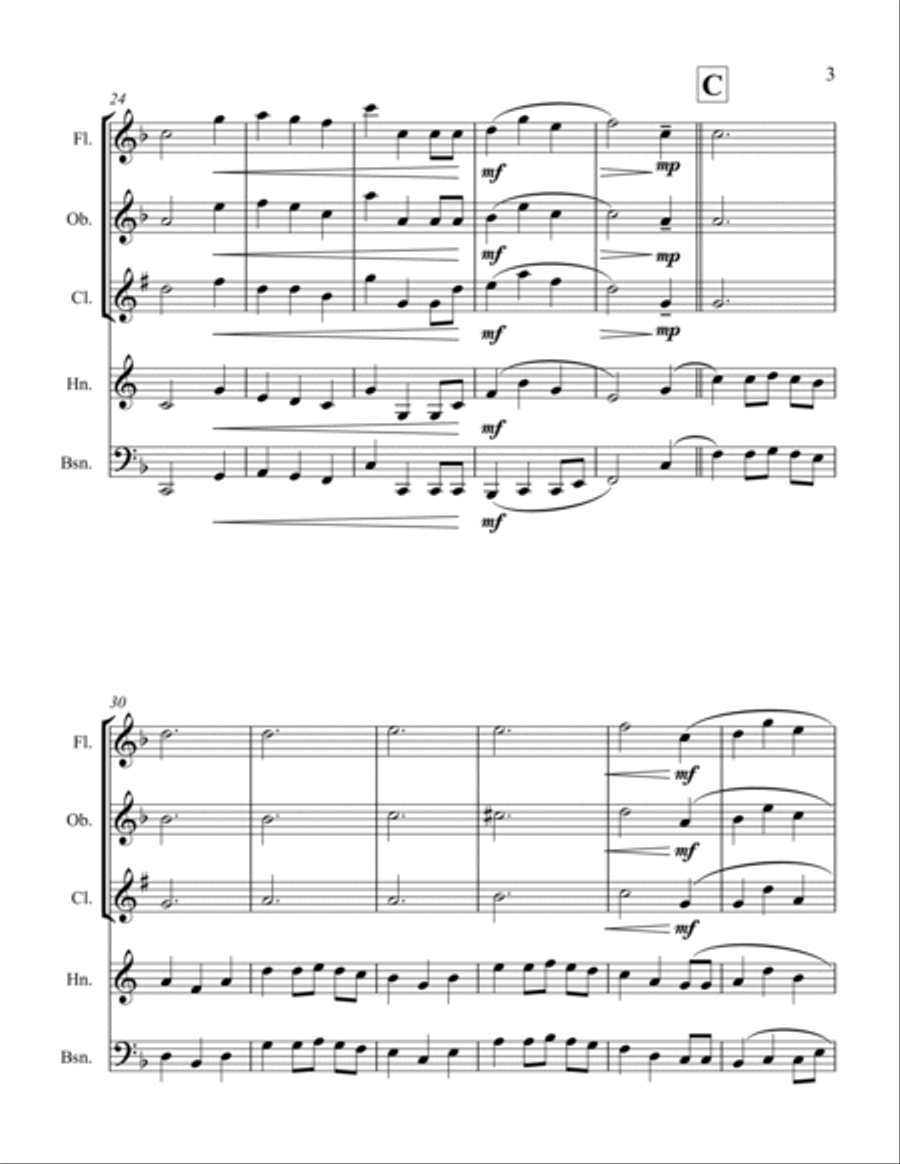 We Wish You a Merry Christmas - Woodwind Quintet Woodwind Quintet scores gallery preview page 3