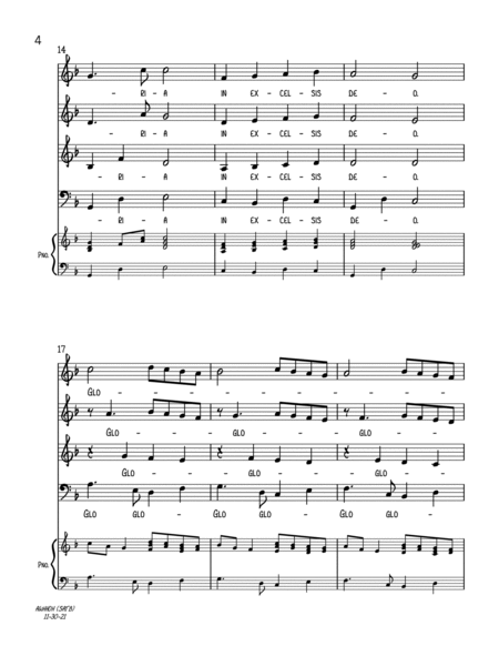 Angels We Have Heard On High (SATB A Cappella) image number null