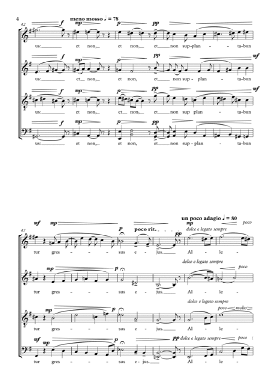 Three Motets, Op.297: 1. Os Justi 2. O Vos Omnes 3. Cantate Domino 4-Part scores gallery preview page 4