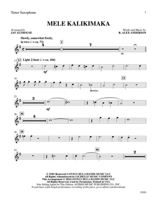 Mele Kalikimaka: B-flat Tenor Saxophone