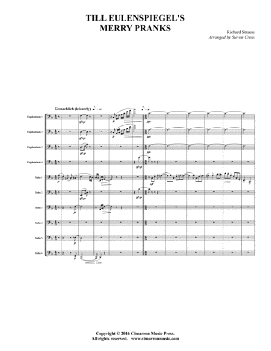 Till Eulenspiegel's Merry Pranks Euphonium scores gallery preview page 1