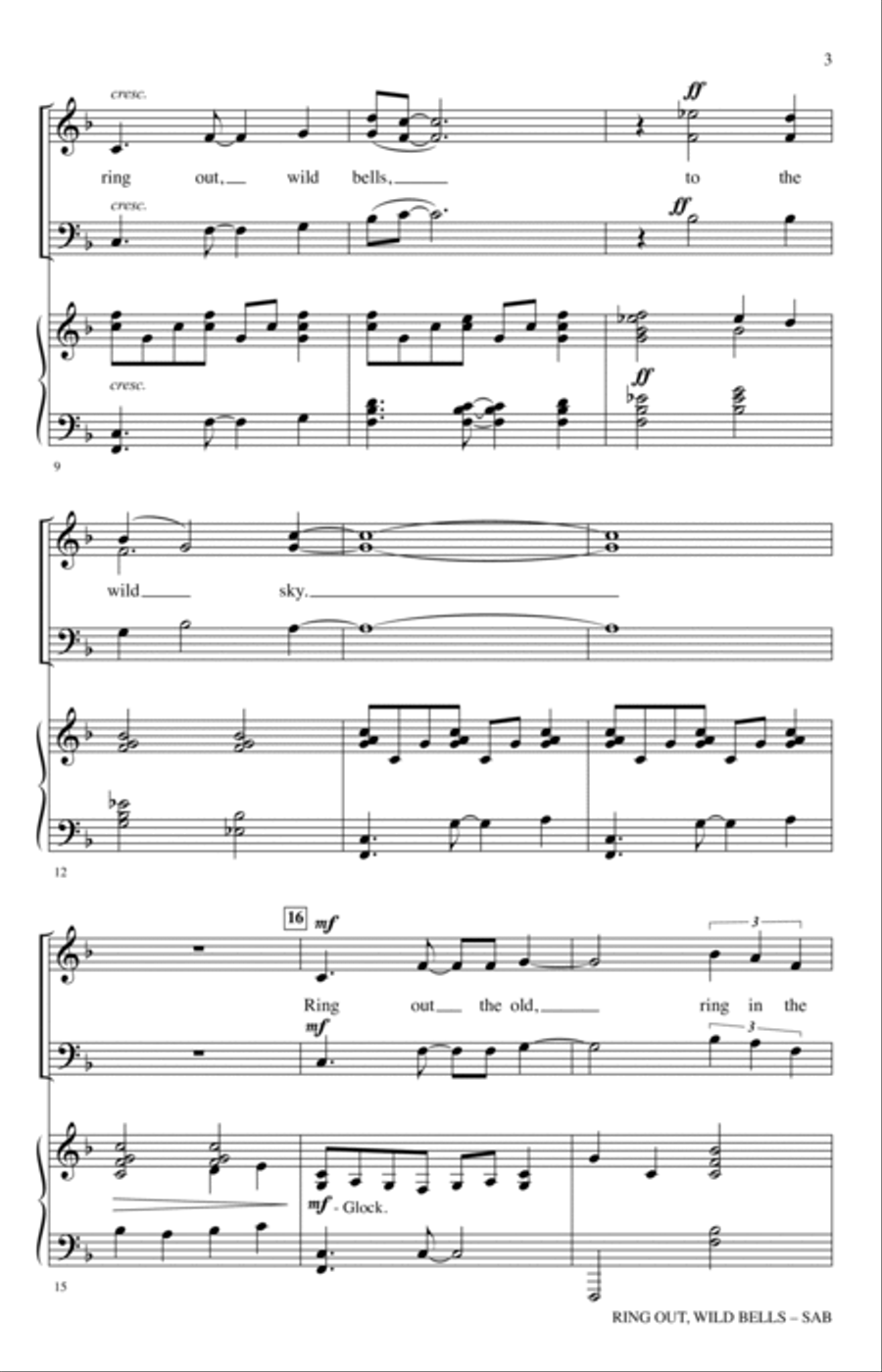 Ring Out, Wild Bells 3-Part scores gallery preview page 2