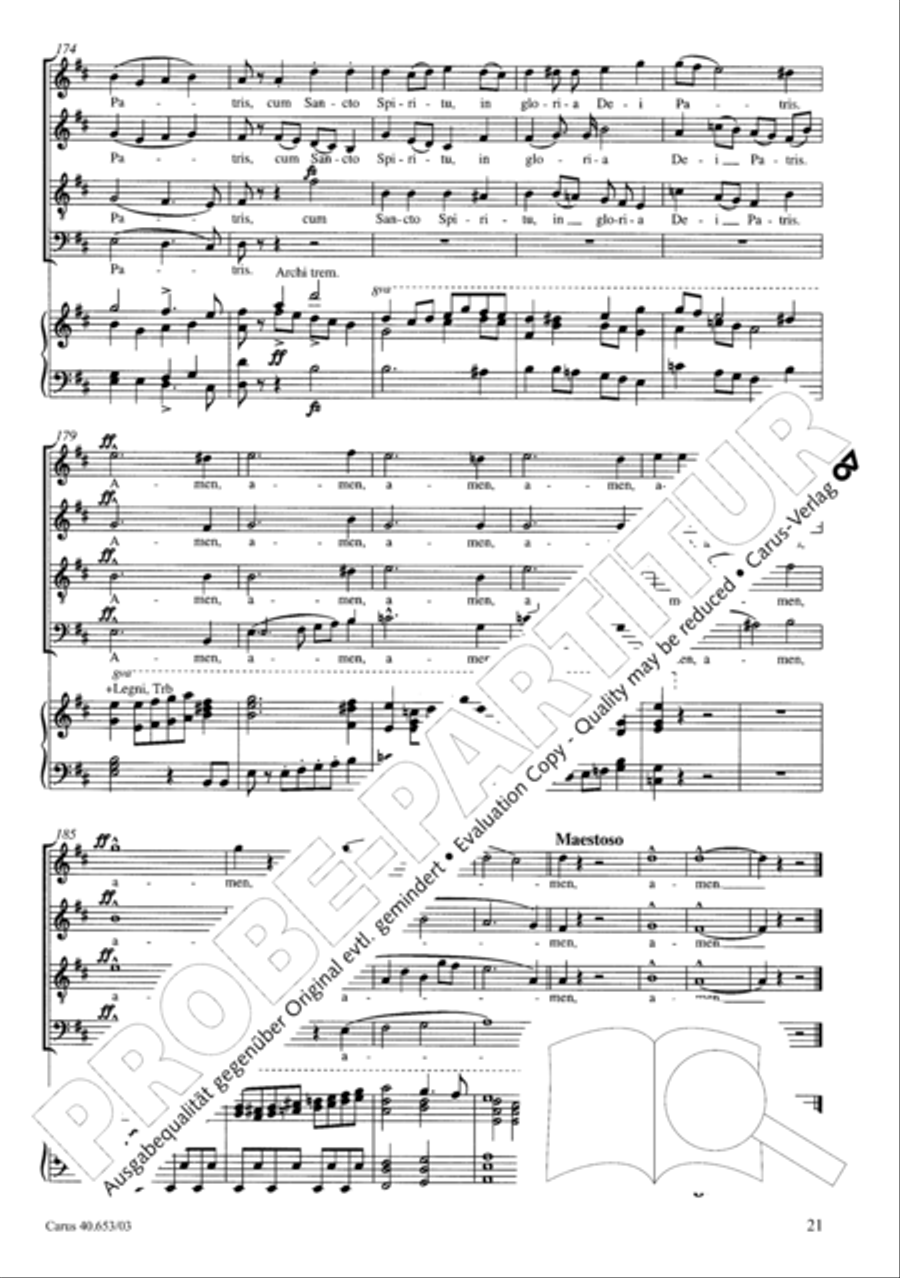 Mass in D Major (Missa in D) 4-Part scores gallery preview page 22