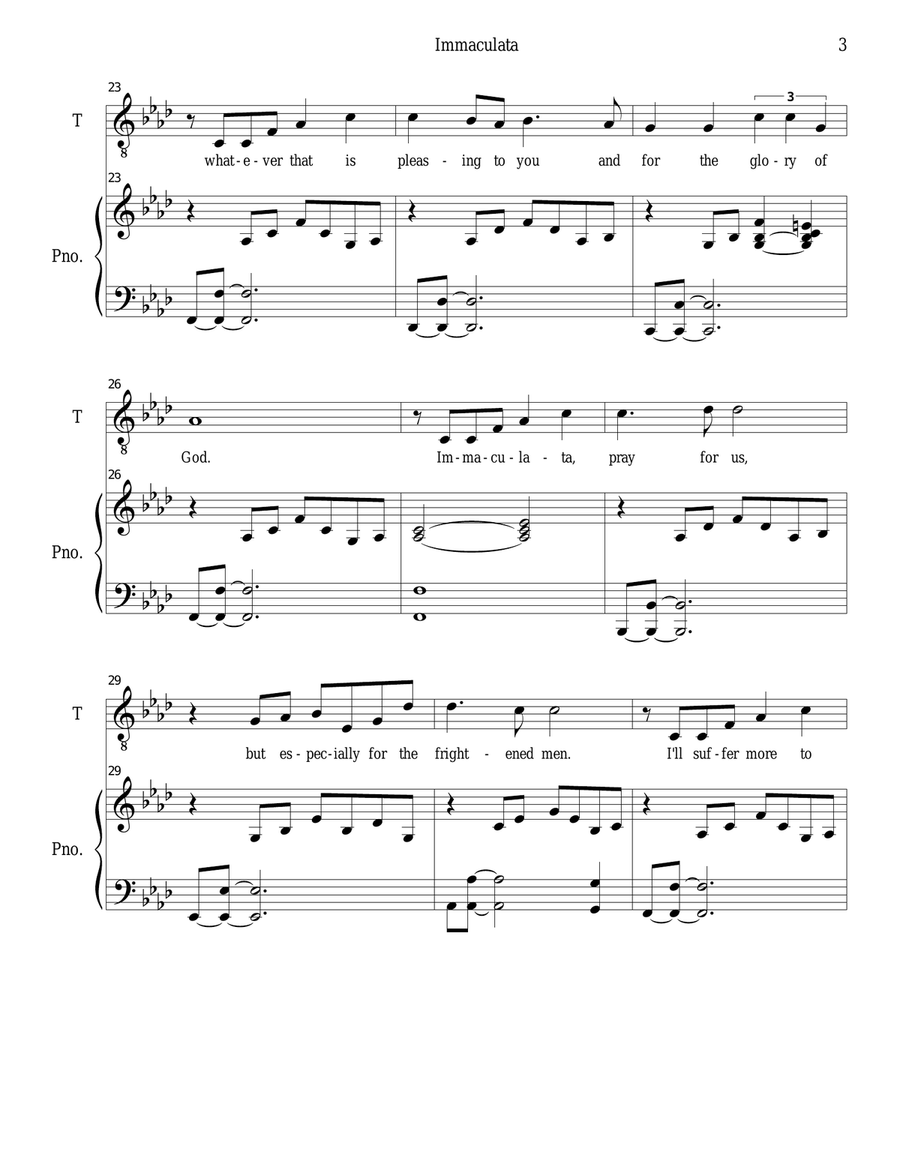 Immaculata (Tenor solo) Tenor Voice scores gallery preview page 3