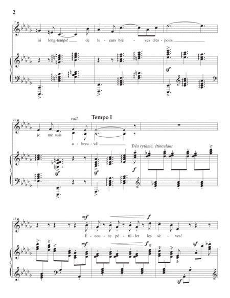 MASSENET: Coupe d'ivresse (transposed to D-flat major) by Jules Massenet Voice - Digital Sheet Music