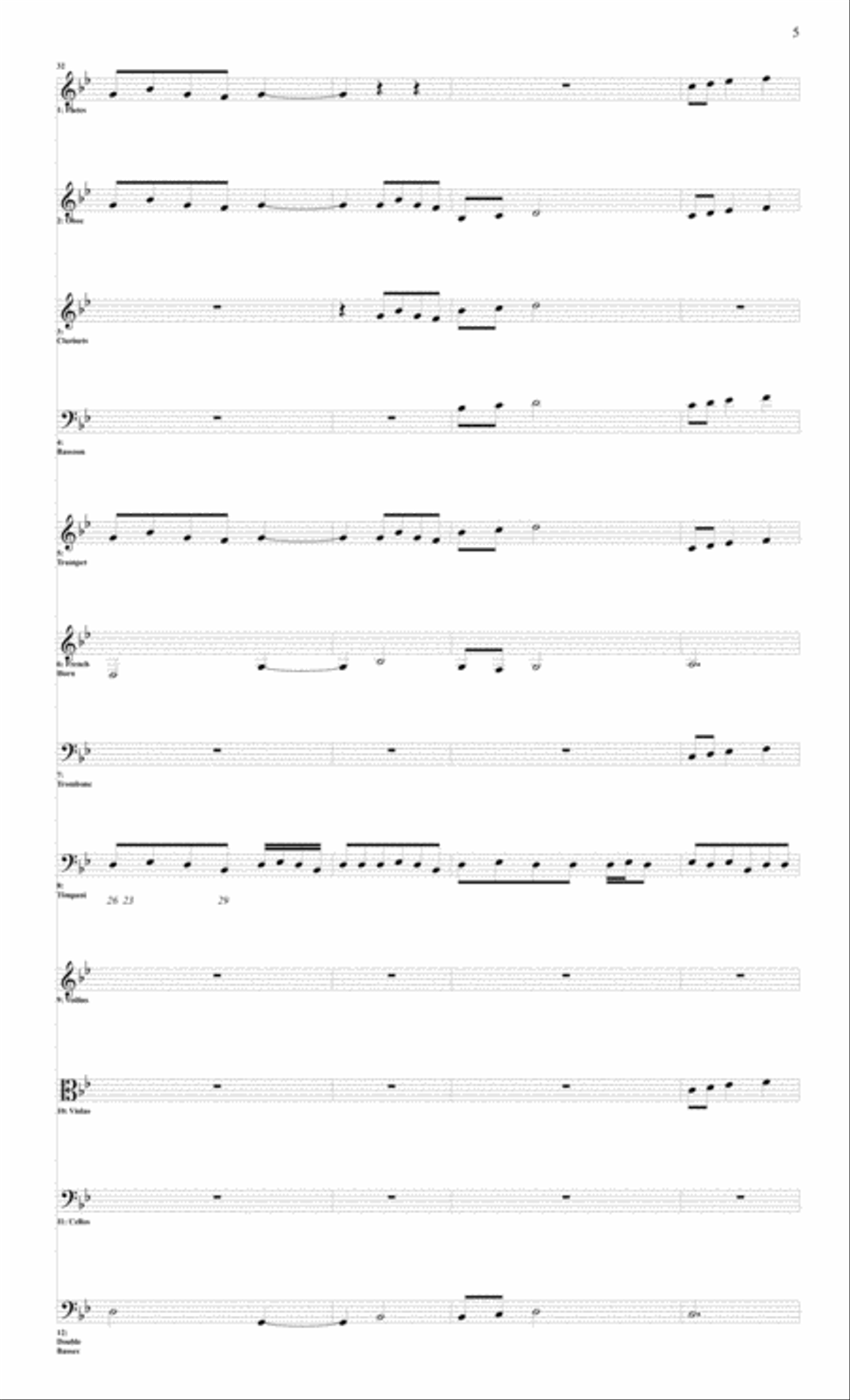Symphony # 2 Third Movement Small Ensemble scores gallery preview page 5