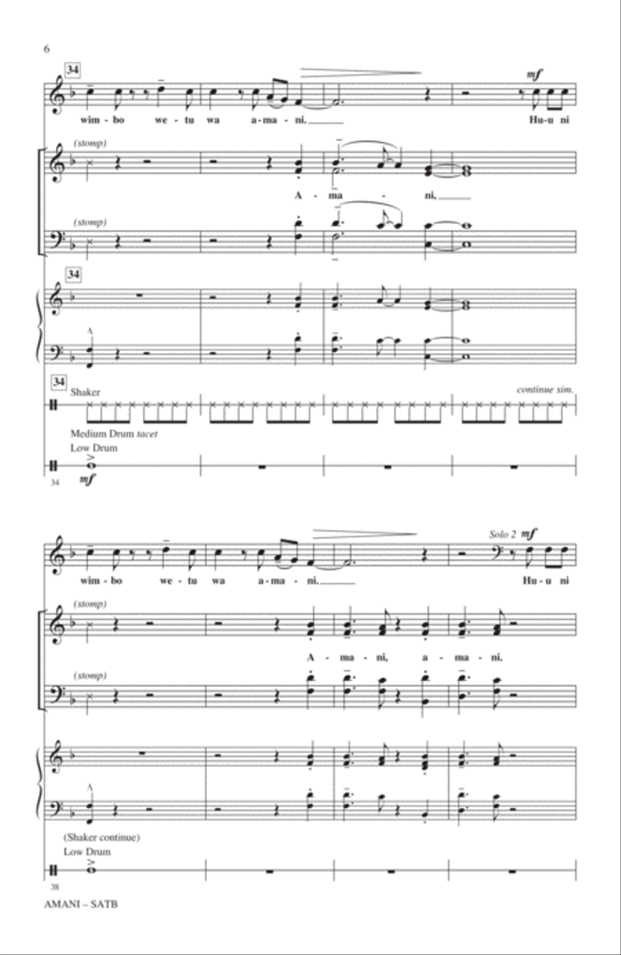 Amani (Peace) Amani (Peace) 4-Part scores gallery preview page 5